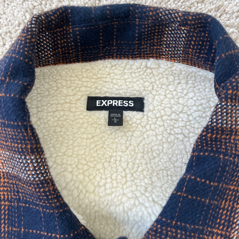 Men's Large Express Plaid Jacket with Sherpa lining - Picture 3 of 7